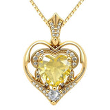 14K Gold Plated Birthstone Double Heart Pendant Necklace Love Jewelry Anniversary Birthday Mother's Day Valentine's Day Gift