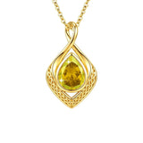 14K Gold Plated  Birthstone Celtic Knot Infinity Necklace  Birthday Christmas Jewelry Gift