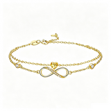 14K Gold Plated Birthstone Infinity Double-Layer Braceletfor Women