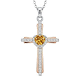 14K Gold Plated Birthstone Cross Necklace for Women  Protection Jewelry