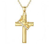 14K Gold Plated Birthstone Infinity  Cross Pendant NecklaceJewelry for Women