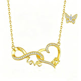 14K Gold Plated Birthstone Infinity Butterfly Necklace for Women
