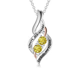 Sterling Silver Sister Pendant Necklace With Engraved