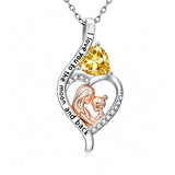 14K Gold Plated Birthstone Heart Infinity Necklace Mother's Day  Gift