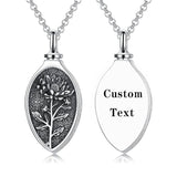 Sterling Silver 12 Month Birth Flower Urn Necklace for Ashes