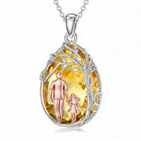 Sterling Silver Crystal Father Daughter Pendant Necklace from Dad  I Love You Forever Jewelry