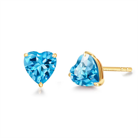 14k Gold 1.25cttw Genuine Natural Gemstone Stud Earrings