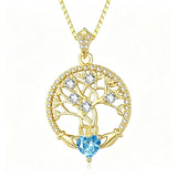 14K Gold Plated  Birthstone Tree of Life Necklaces for Women