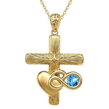 14K Gold Plated Cubic Zirconia Infinity Heart Pendant Necklace for Women