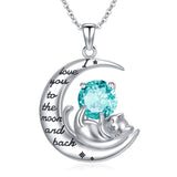 Silver Cat 12 Month Birthstone Pendant Necklace