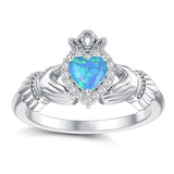 925 Silver 0.1 Cttw Natural Diamond Irish Claddagh Gemstone Rings for Women Customized Irish Claddagh Heart Promise Ring with Birthstone