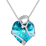Sterling Silver Heart Crystal Stethoscope Pendant Necklace