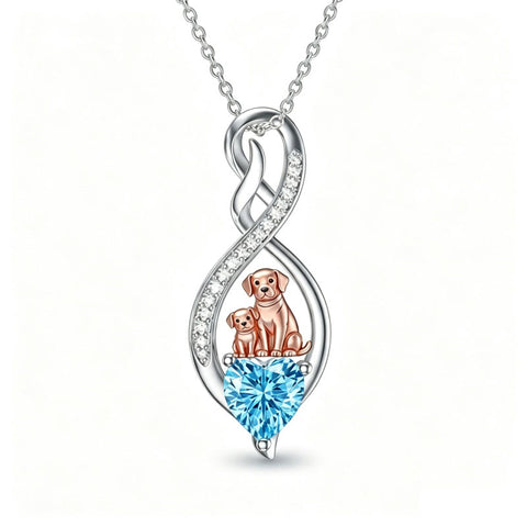 Sterling Silver 12 Month Birthstone Infinity Heart Animal Pendant Necklace Christmas Birthday Jewelry Gift