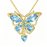 14K Gold Plated Birthstone Butterfly Necklace for Women Ideal Gift for Anniversary Christmas Birthday