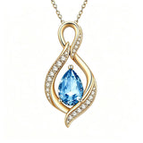 14K Gold Plated  Birthstone Infinity Symbol Pendant  Necklace Anniversary Christmas Birthday Jewelry Gift