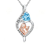 14K Gold Plated Birthstone Heart Infinity Necklace Mother's Day  Gift
