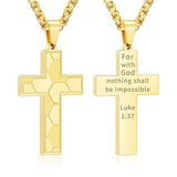 14K Gold Plated Bible Verse Soccer Cross Pendant Necklace for Men