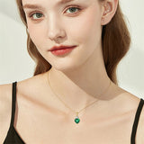 10K Gold 14K Gold 18K Gold Heart Emerald Heart Pendant With Cubic Zirconia Necklace