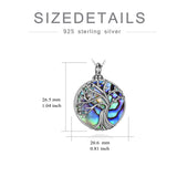 Sterling Silver Abalone Opal Shell Moss Agate Tree of Life Urn Necklaces for Ashes