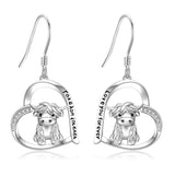 Highland Cow Dangle Earrings 925 Sterling Sliver Cow Drop Earrings Christmas gift for Women Girls