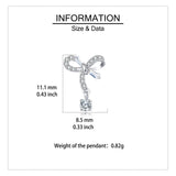 925 Sterling Silver Elegant Silver Bow Zircon Drop Earrings