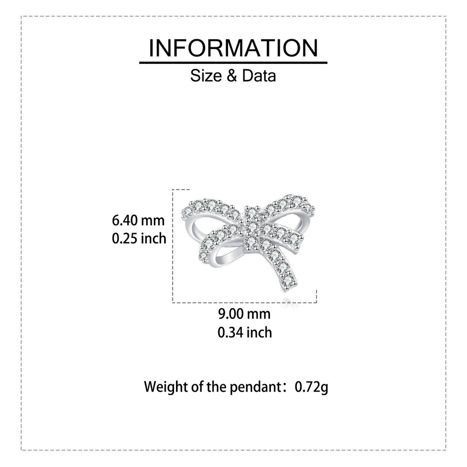 925 Sterling Silver Elegant Bow-shaped Silver Stud Earrings With Rhinestone Accents