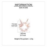 925 Sterling Silver Elegant Rose Gold Butterfly & Flower Necklace With Gemstone Accents