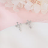 925 Sterling Silver Elegant Zircon Cross Earrings In Sterling Silver: Timeless Design For Everyday Elegance