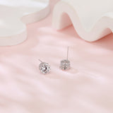 925 Sterling Silver Elegant Six-prong Solitaire Moissanite Stud Earrings