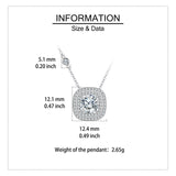 925 Sterling Silver Elegant Moissanite Halo Pendant Necklace In Plated with White Gold – Timeless Luxury Jewelry