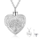 10K Gold Cremation Jewelry for Ashes Personalize Solid Gold Tree of Life Heart Urn Necklace for Ashes