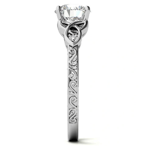 10K Gold 14K Gold 18K Gold Round Cut Celtic Knot Moissanite Engagement Ring