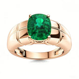 10K Gold 14K Gold 18K Gold 2 to 7 CT Cushion Cut Emerald Engagement Band for Men