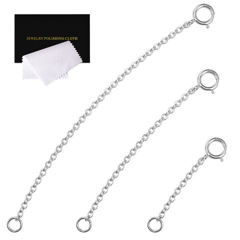 Sterling Silver 3 Pcs Extender Chain Necklace