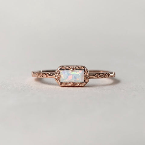 Sterling Silver Natural Moss Agate Wedding Ring with Opal, Blue Topaz, Baguette, and Cubic Zirconia