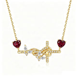 14K Gold Plated Birthstone Butterfly Cross Necklace for Women Anniversary Christmas Birthday Gift