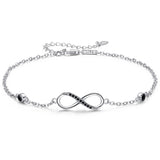 Sterling Silver Endless Love Symbol Anklet