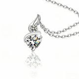 Sterling Silver 1CT Heart Moissanite Pendant Necklace