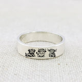 Sterling Silver Personalized Engraved Highland Cow Ring