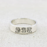 Sterling Silver Personalized Engraved Highland Cow Ring