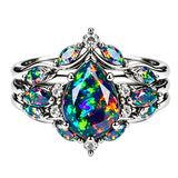 Sterling Silver 10K  14K  18K  Gold Personalized Engraved Black Opal Engagement Wedding Promise Ring for Her
