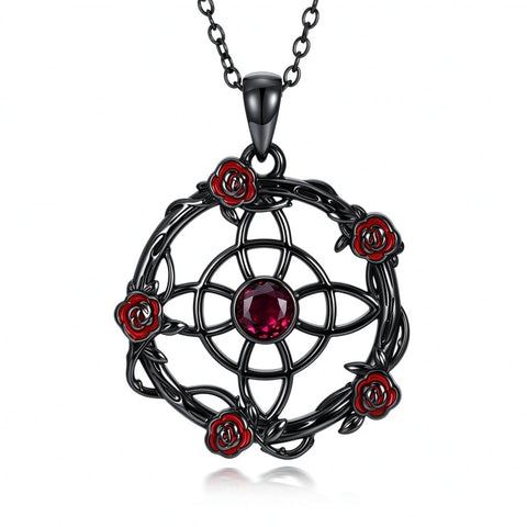Sterling Silver Black Heart Skeleton Birthstone Necklace With Engraved Halloween Gift