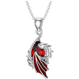 Sterling Silver Birthstone Wyvern Dragon Pendant Necklace