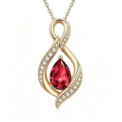 14K Gold Plated  Birthstone Infinity Symbol Pendant  Necklace Anniversary Christmas Birthday Jewelry Gift