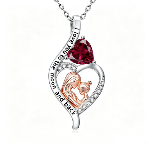 14K Gold Plated Birthstone Heart Infinity Necklace Mother's Day  Gift