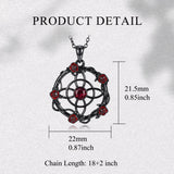 Sterling Silver Black Heart Skeleton Birthstone Necklace With Engraved Halloween Gift