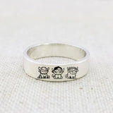 Sterling Silver Personalized Engraved Highland Cow Ring