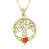 14K Gold Plated  Birthstone Tree of Life Necklaces for Women