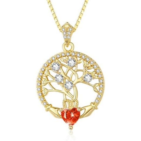 14K Gold Plated  Birthstone Tree of Life Necklaces for Women
