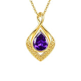 14K Gold Plated  Birthstone Celtic Knot Infinity Necklace  Birthday Christmas Jewelry Gift